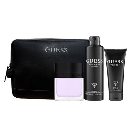 Guess-Seductive-Homme-4-Pcs-Gift-Set-100ml-EDT-226ml-BS-100ml-SG-Pouch-Bag-Bottle